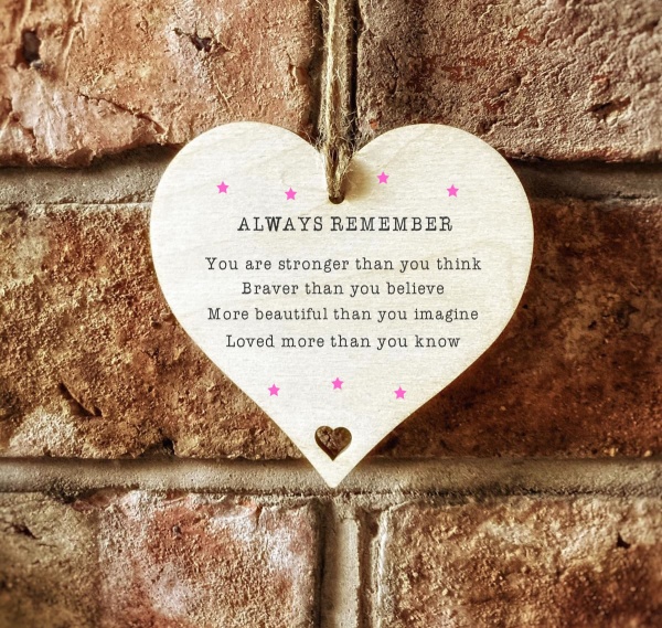 Always Remember You Are Braver Than You Believe Wooden Hanging 10cm Sign Gift